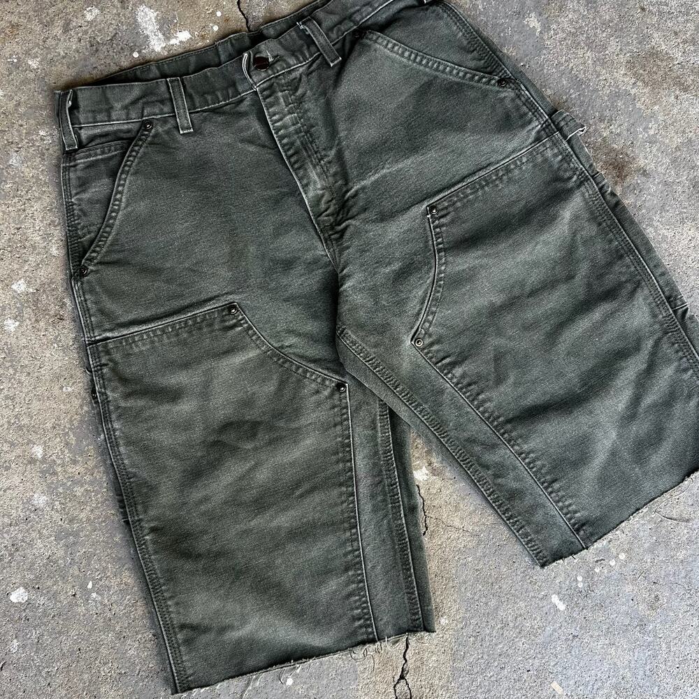 Carhartt green double knee work wear carpenter shorts - Picture 2 of 4